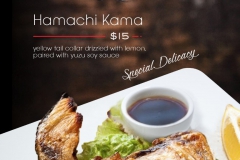 Hamachi Kama, also known as “Yellowtail Collar” is a special delicacy you must try! Available at Rokku for a limited time only.